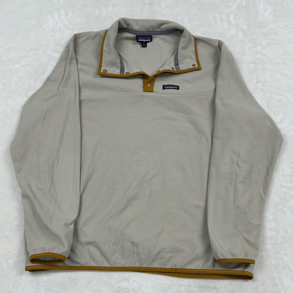 Patagonia Synchilla Fleece Pullover Mens XL Oatmeal Tan Snap-T Lightweight